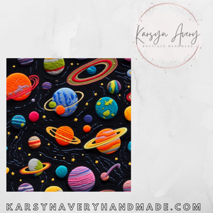 Faux Embroidered Planets