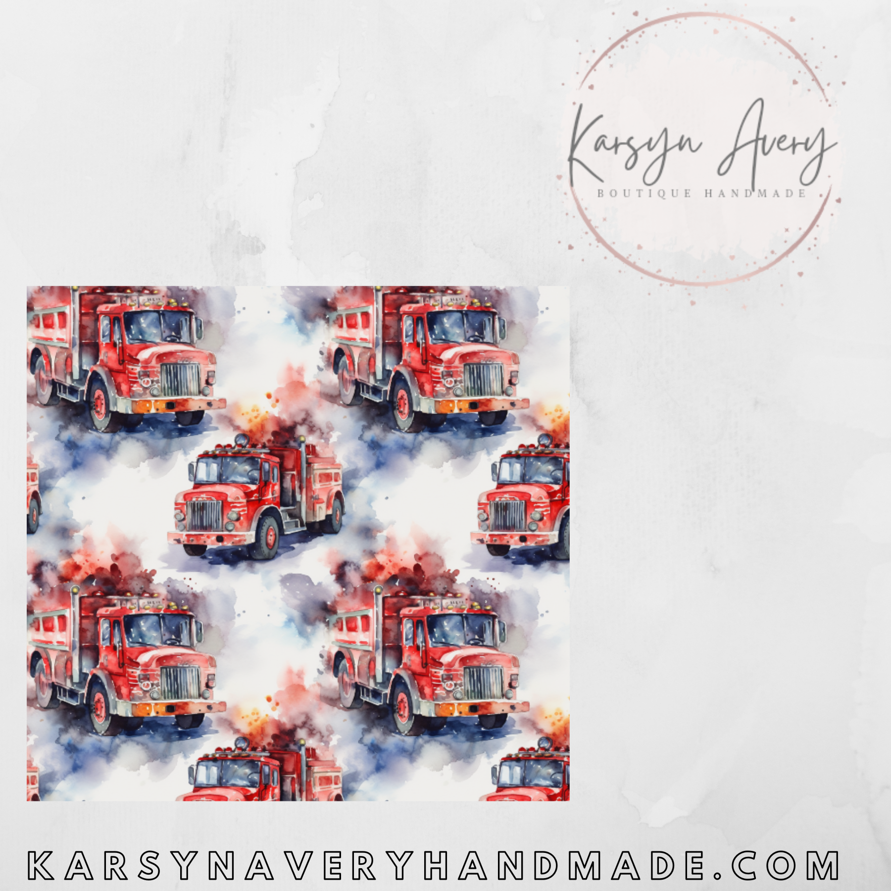 Watercolor Firetrucks