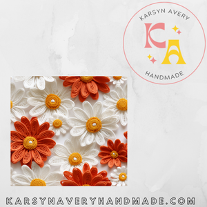 Orange White Floral